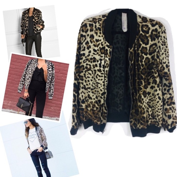 Anthropologie Jackets & Blazers - Anthro Silk bomber jacket leopard print sz M